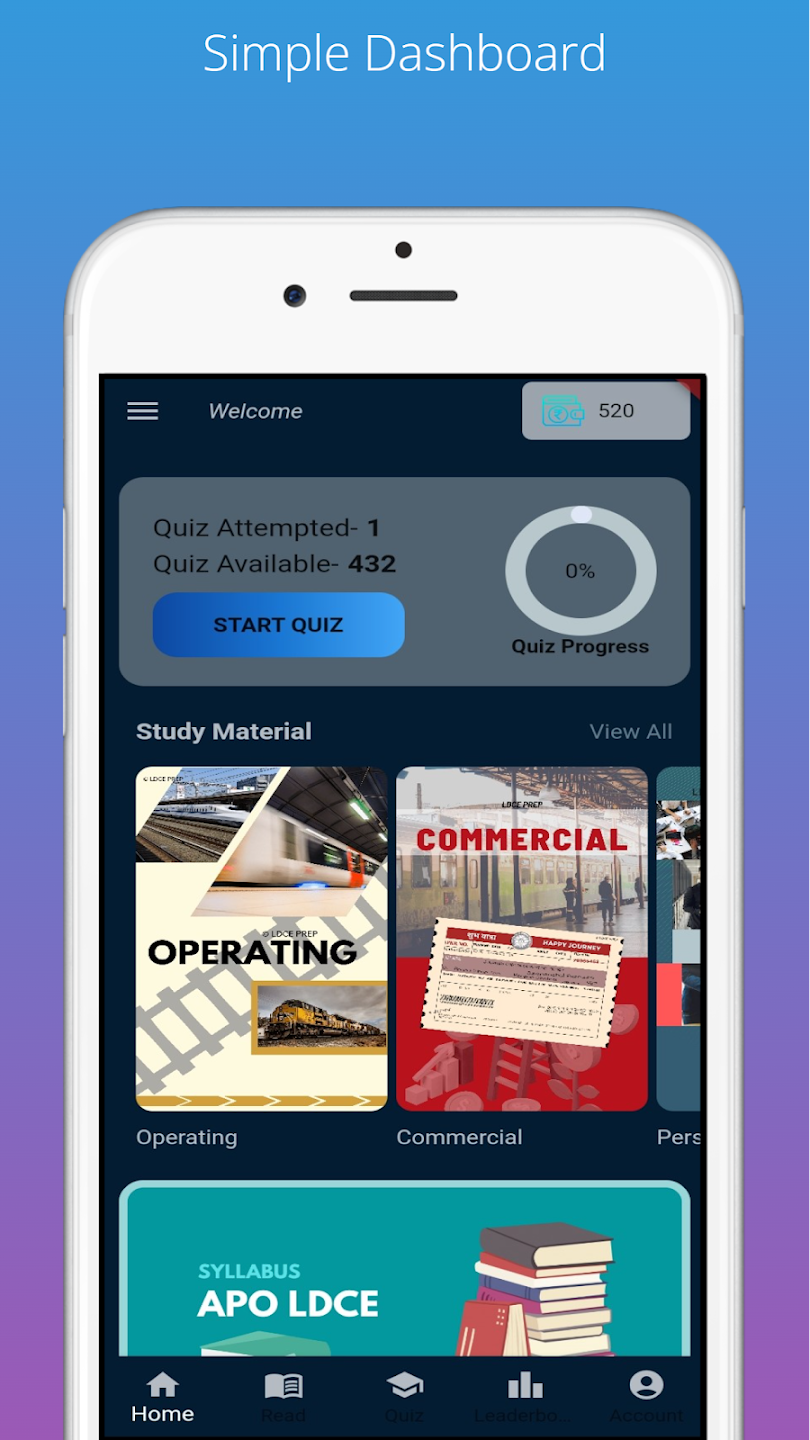 LDCE Prep Mobile App Mockup